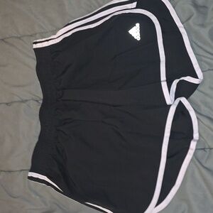 Adidas Black Shorts with White Accents